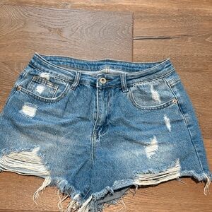 Distressed Denim Women Shorts